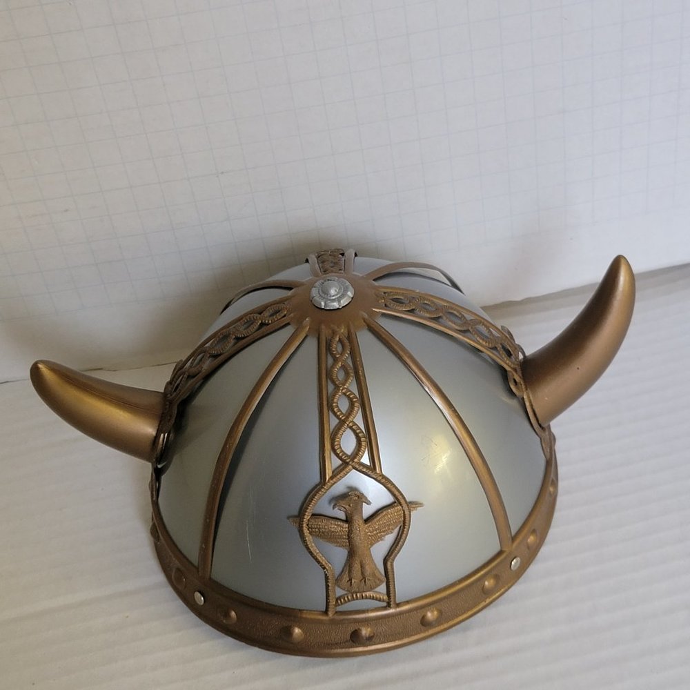 Kids Adult Viking Helmet Hat Gray Silver Gold Oktoberfest Toy Costume Jhats Prop